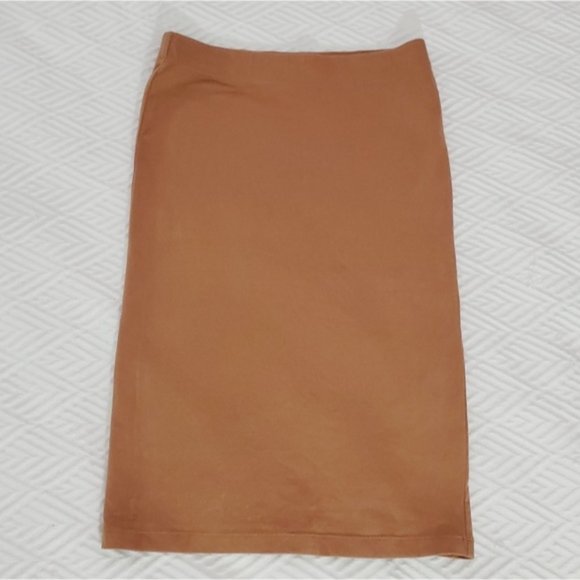 XXI Camel Cotton Pencil Skirt w Elastic Waist- Size S - Picture 6 of 7